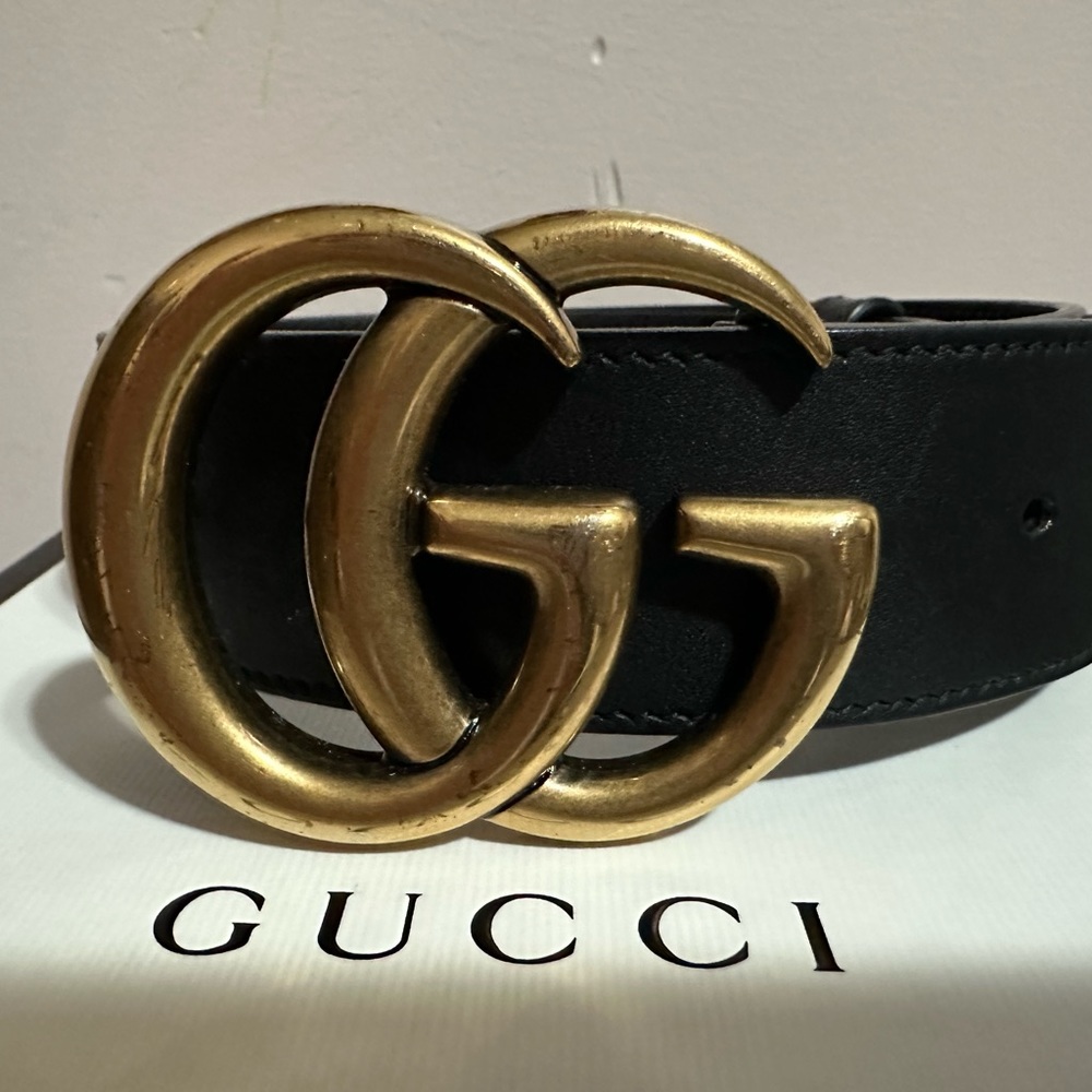 GUCCI MARMONT WIDE LEATHER BELT